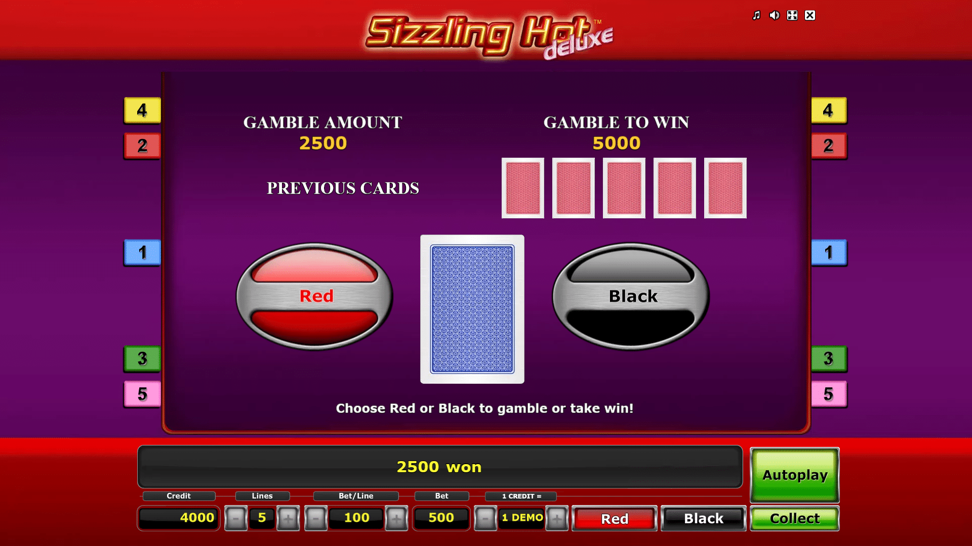 Funzione Gamble della Slot gratis Sizzling Hot Deluxe