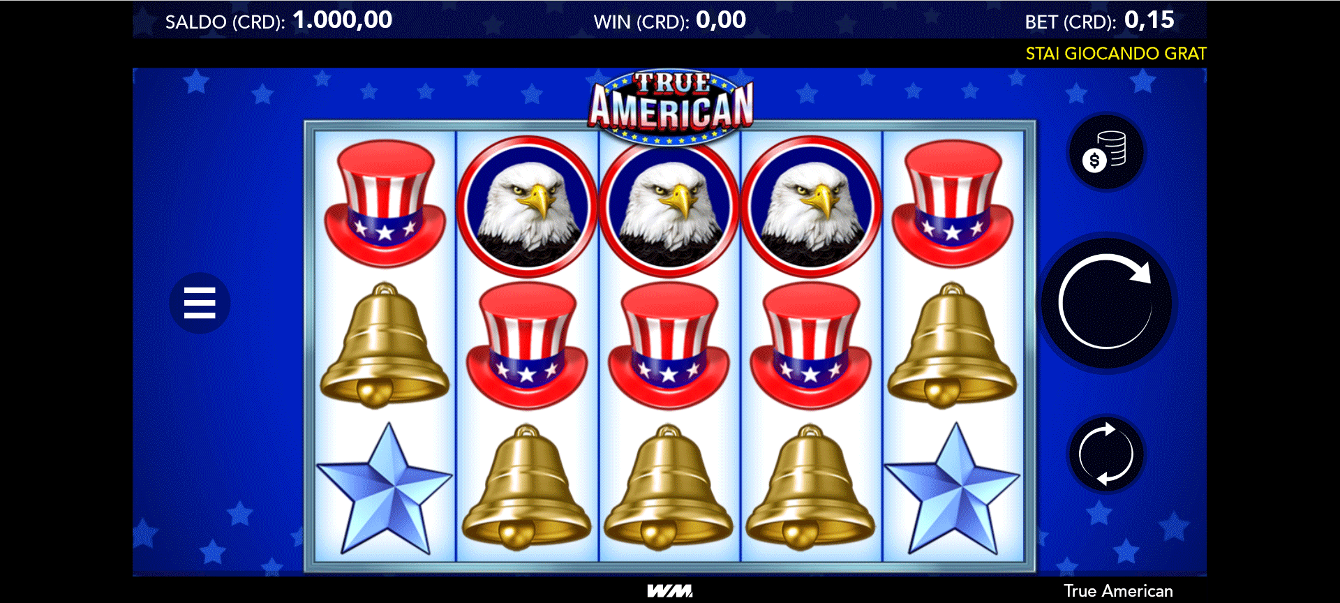 griglia slot machine true american