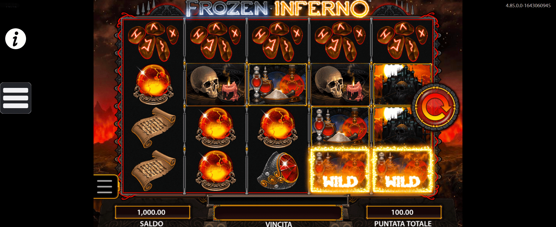 interfaccia slot frozen inferno
