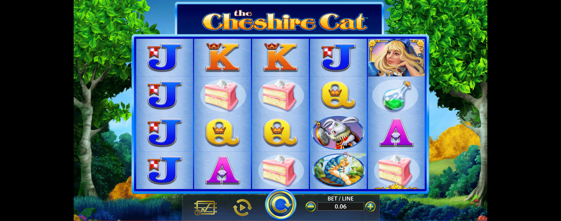 griglia slot online the cheshire cat