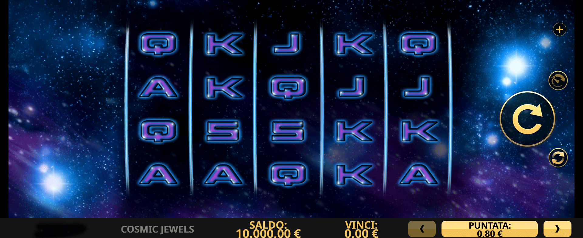 griglia di gioco della slot machine cosmic jewels