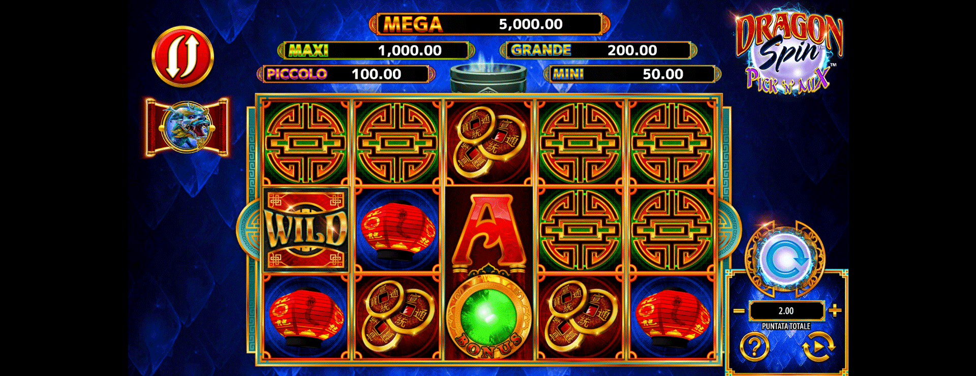 schermata della slot machine dragon spin pick n mix