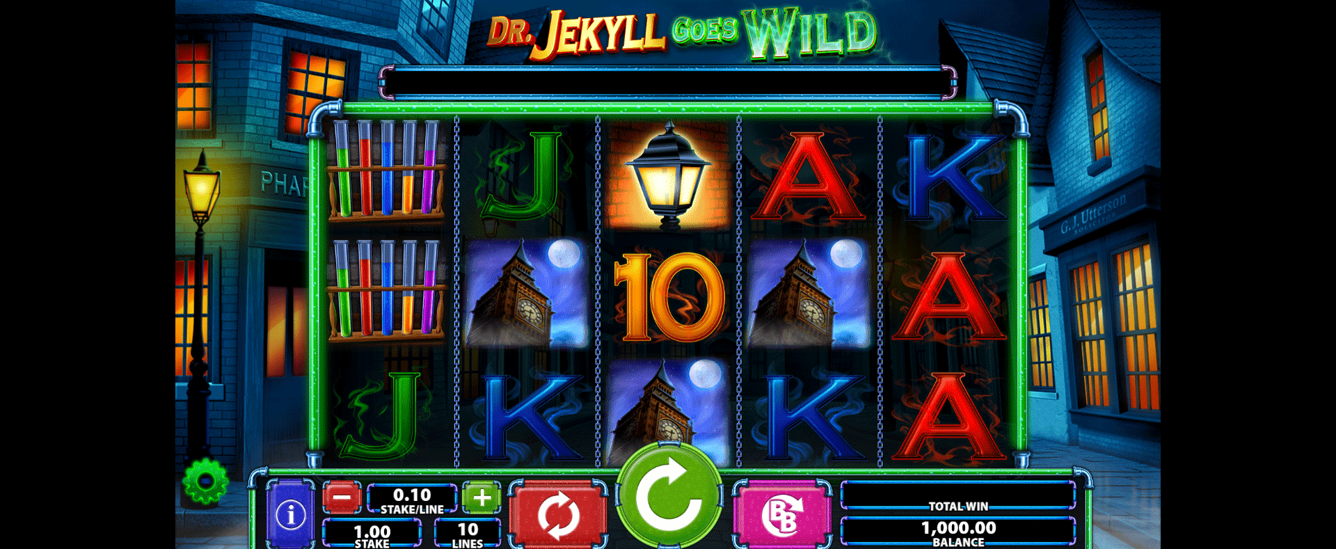 schermata della slot machine dr. jekyll goes wild