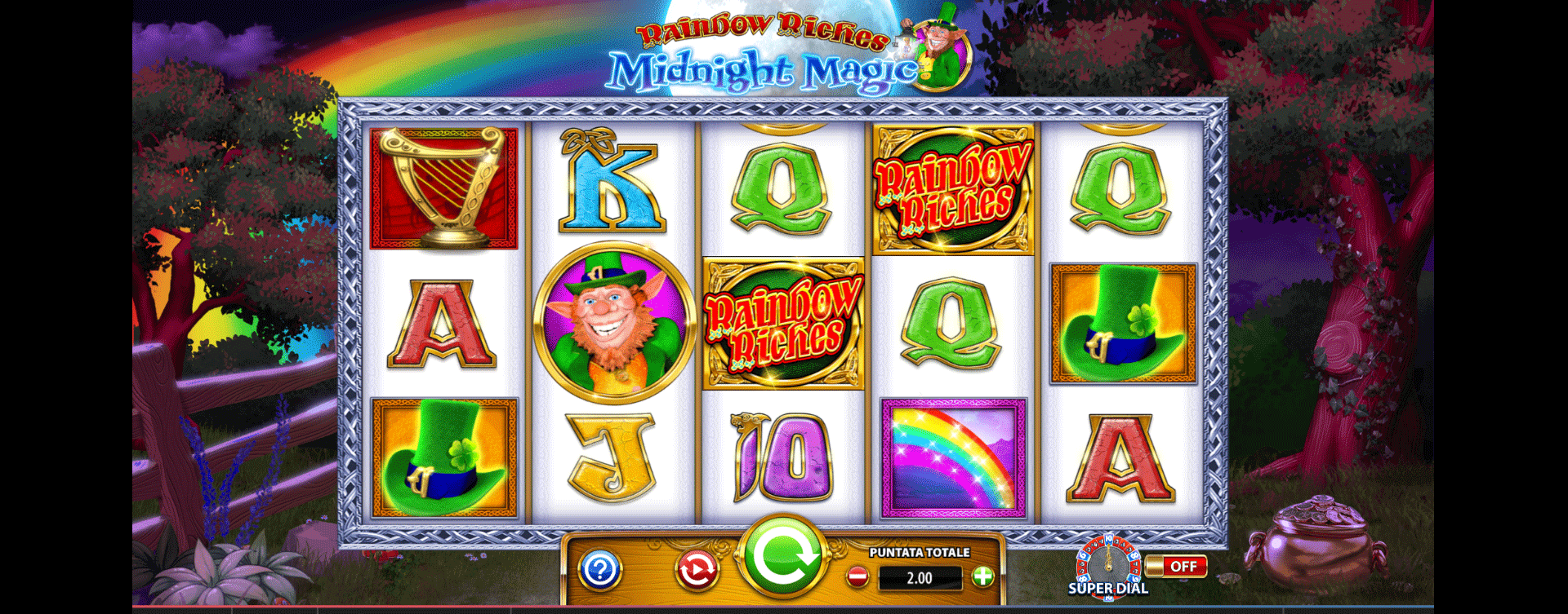 tabella pagamenti slot online rainbow riches midnight magic