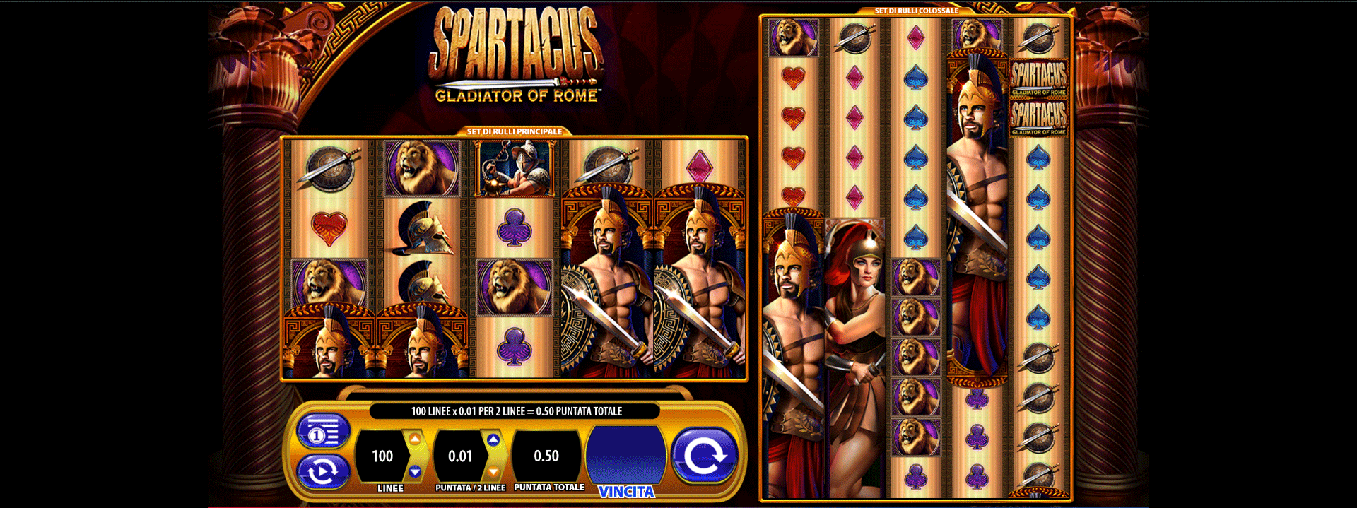 schermata slot online spartacus gladiator of rome