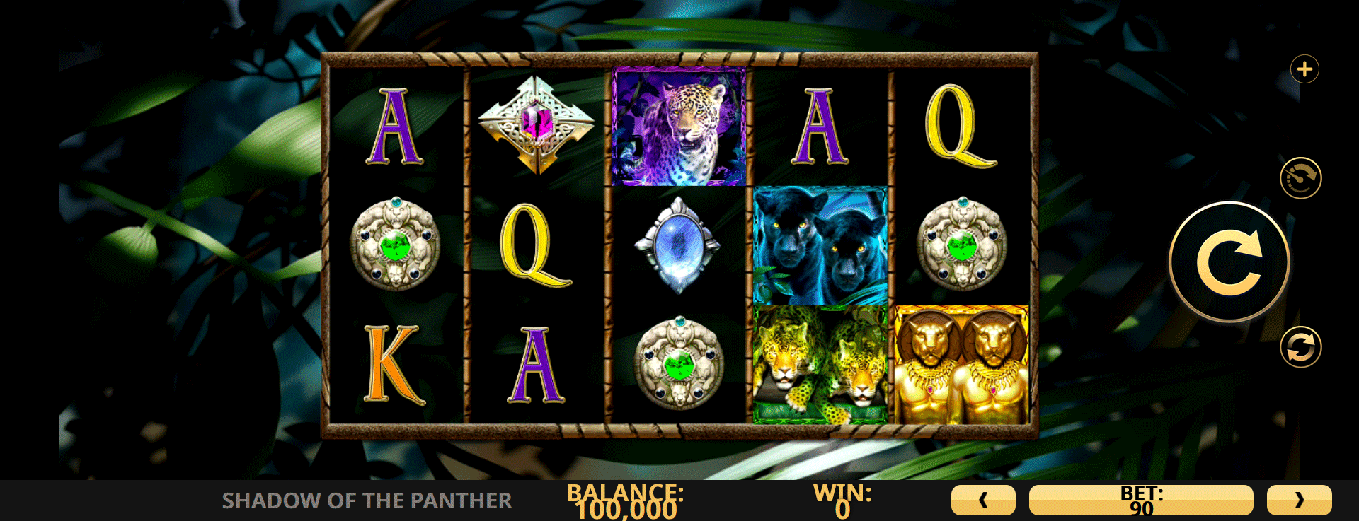 schermata del gioco slot online shadow of the panther