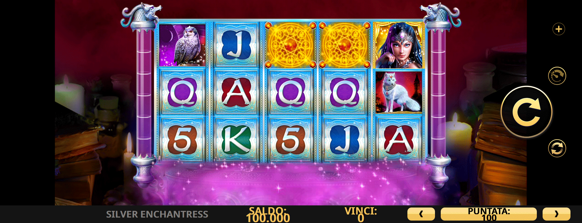 schermata della slot machine silver enchantress