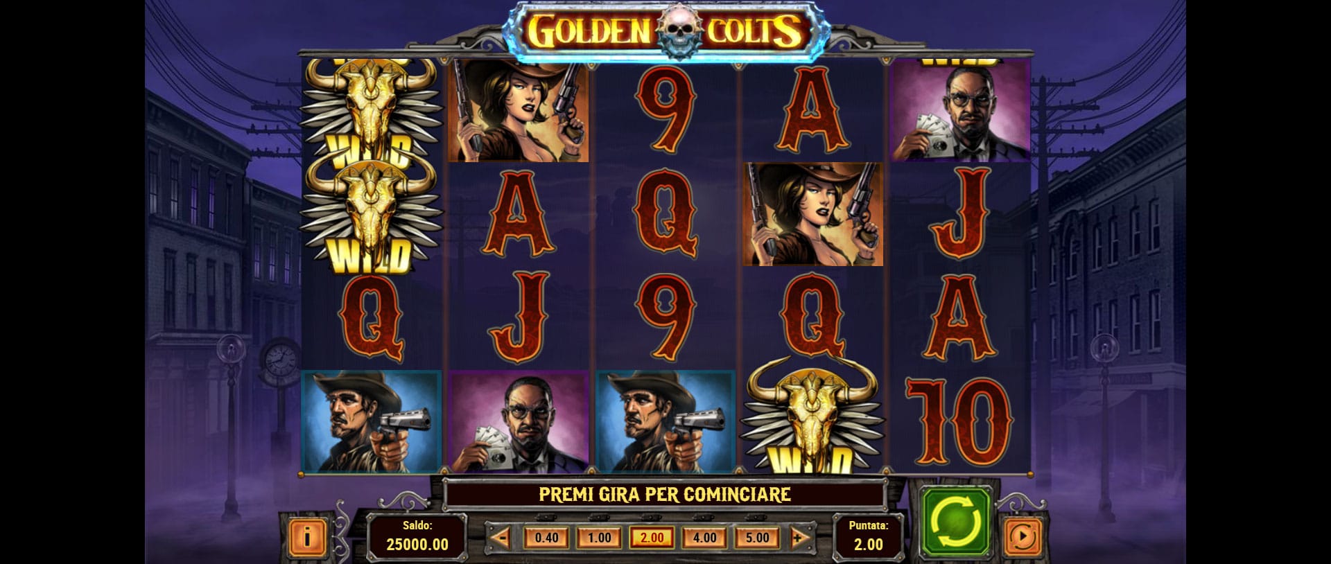 schermata del gioco slot online golden colts
