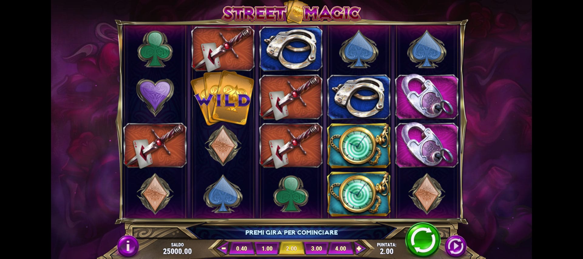schermata della slot machine street magic