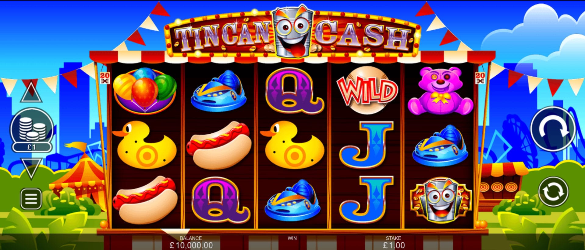 griglia del gioco slot machine tin can cash