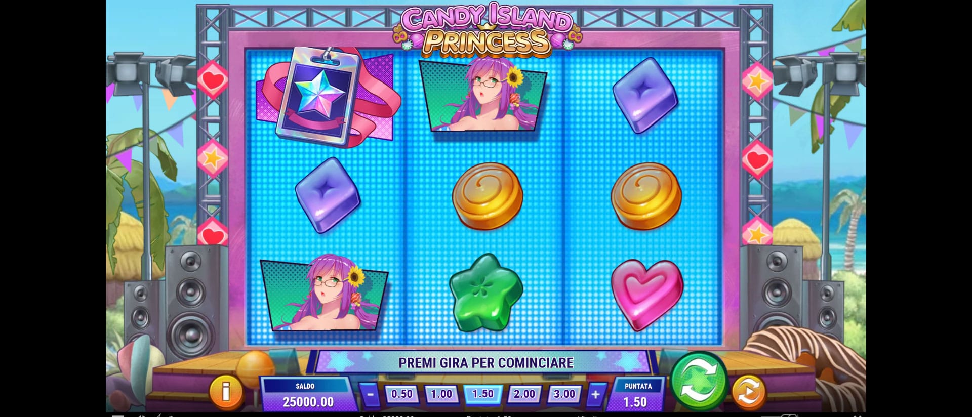 schermata slot machine candy island princess