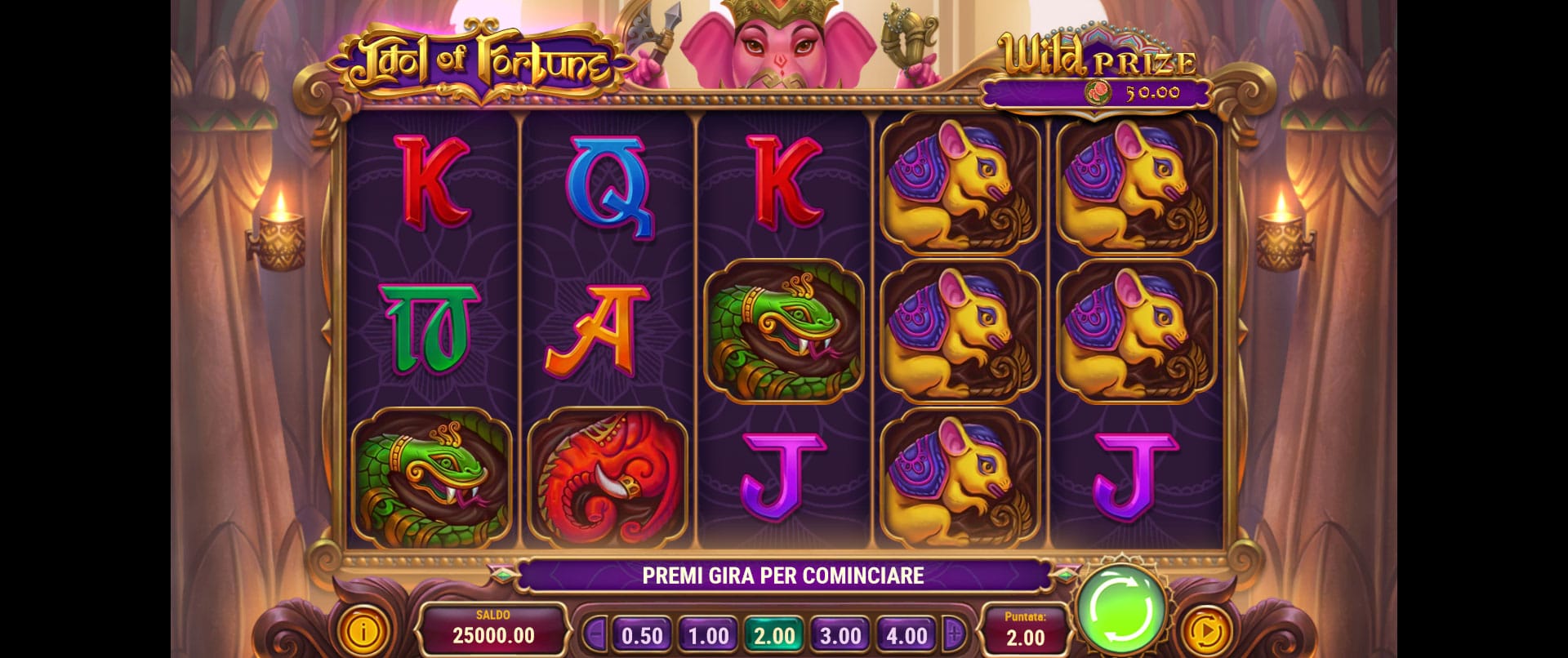 schermata della slot machine idol of fortune
