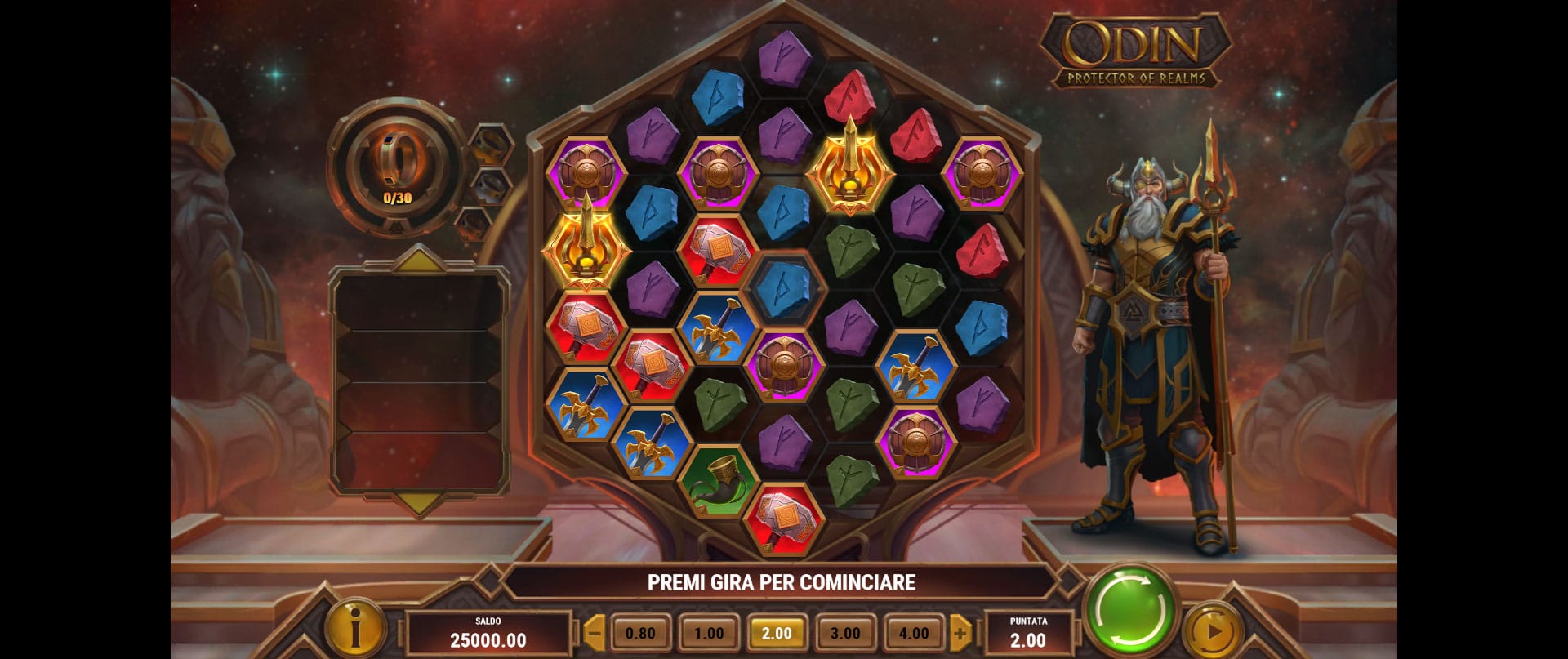 schermata della slot online odin protector of realms
