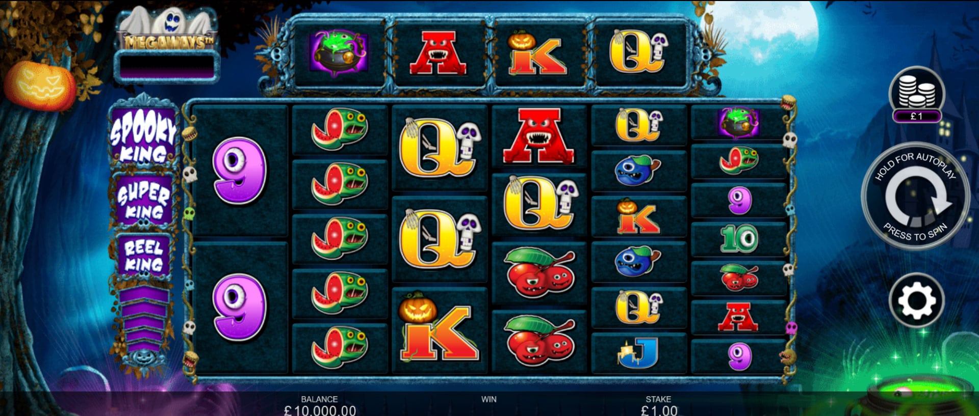 schermata del gioco slot machine reel spooky king megaways