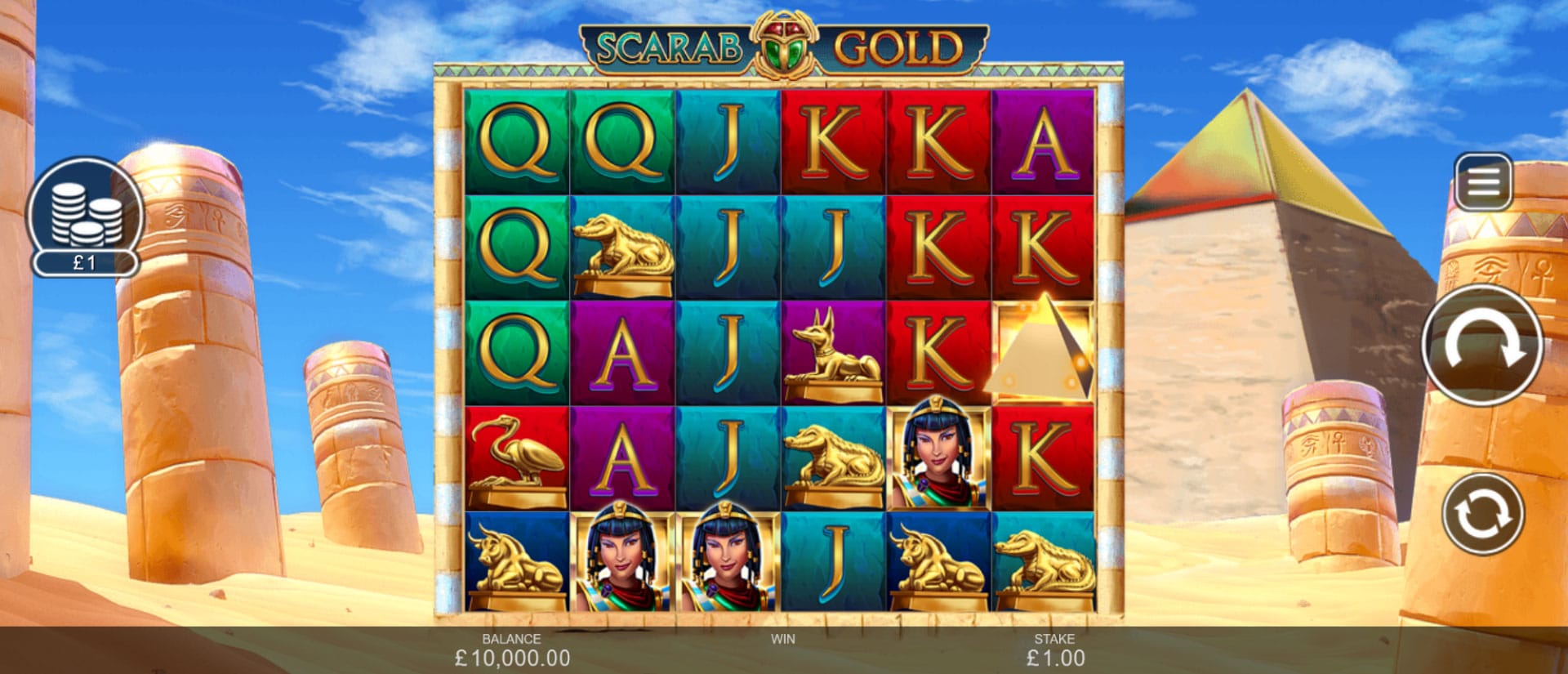 schermata del gioco slot machine scarab gold