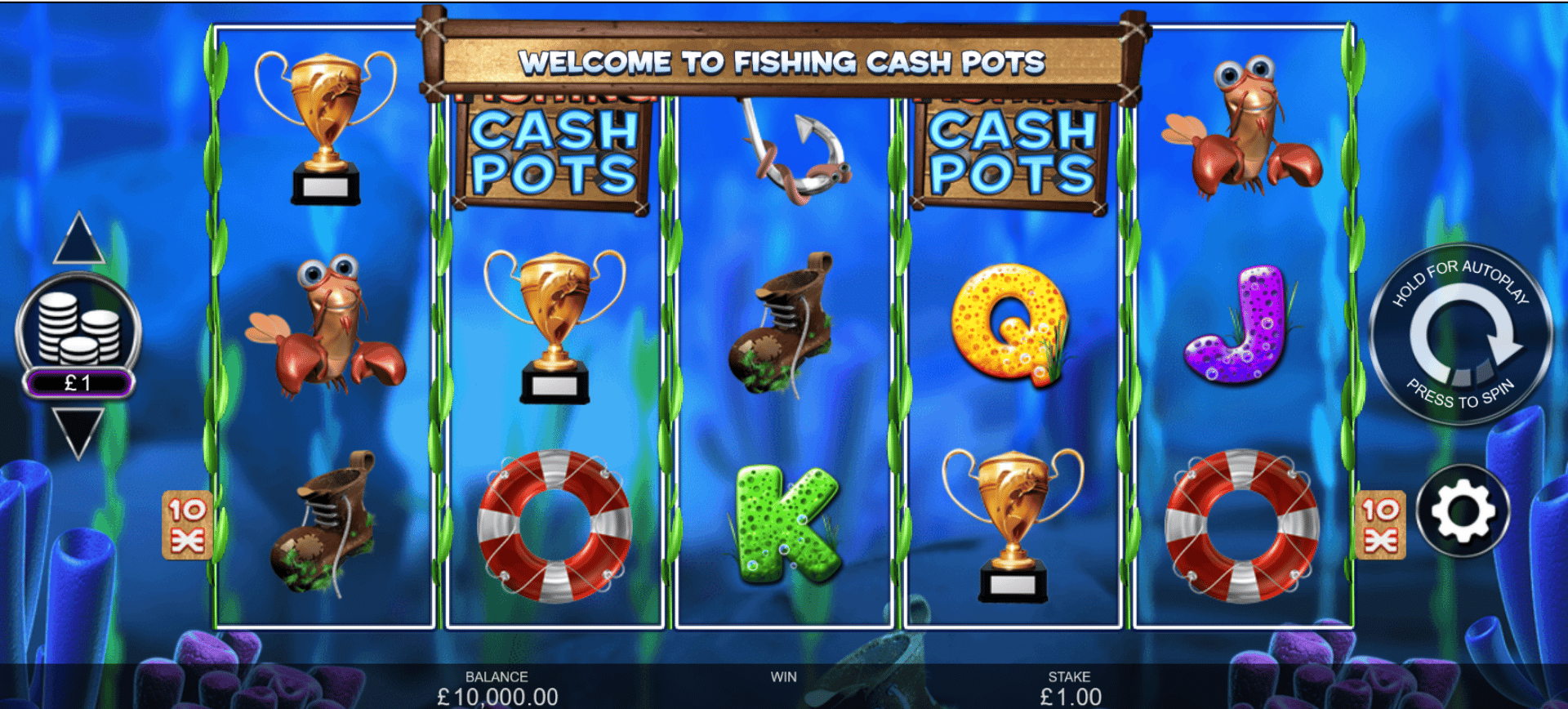 griglia del gioco slot online fishing cash pots
