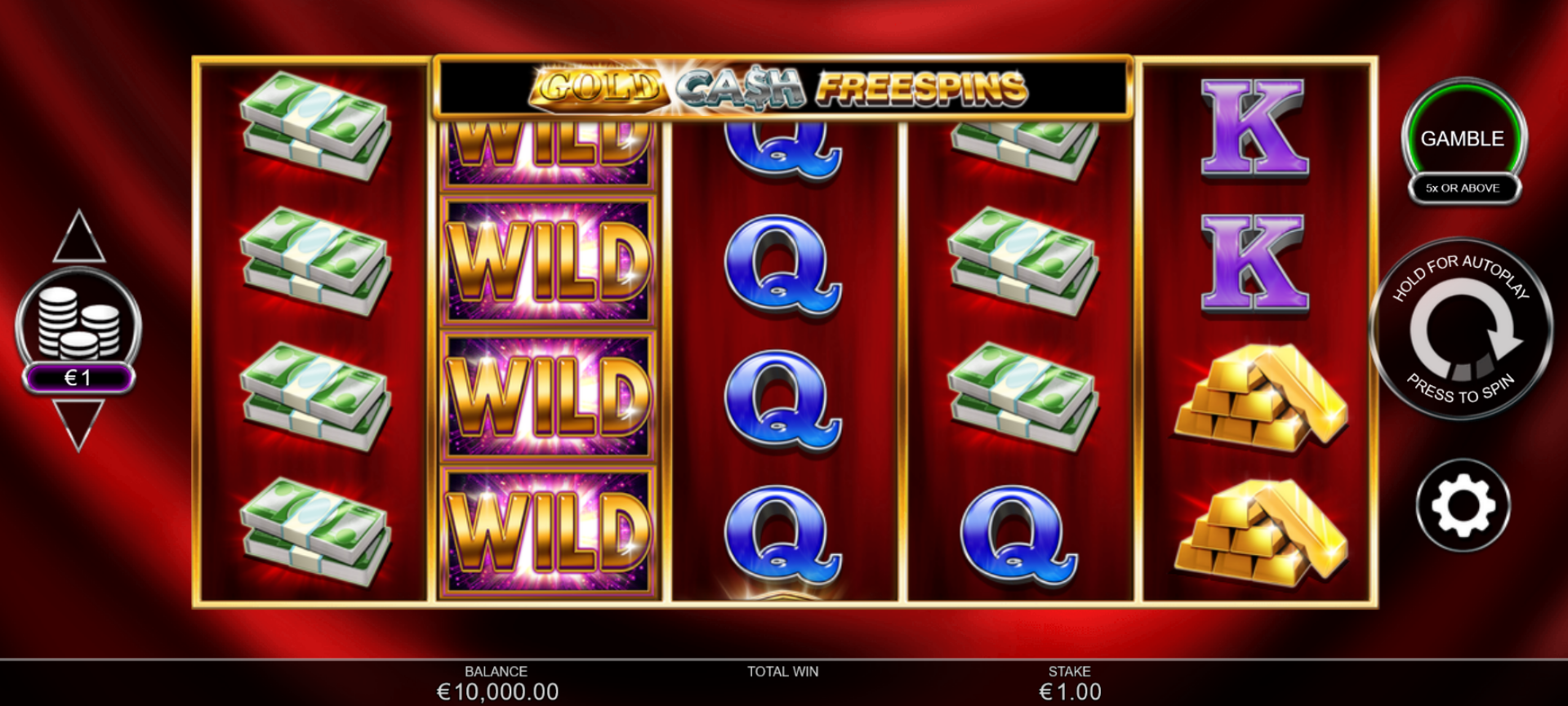interfaccia del gioco slot online gold cash freespins