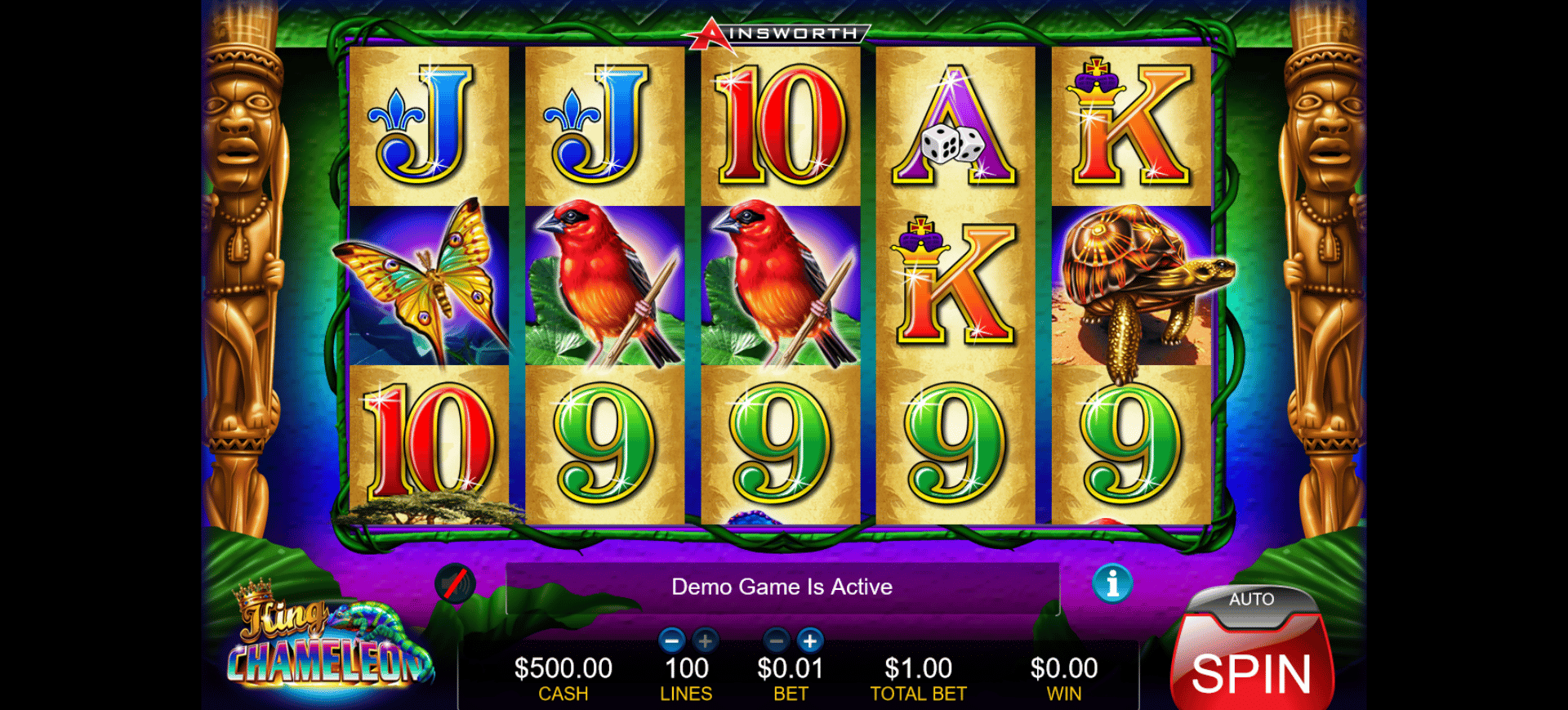 schermata del gioco slot machine king chameleon