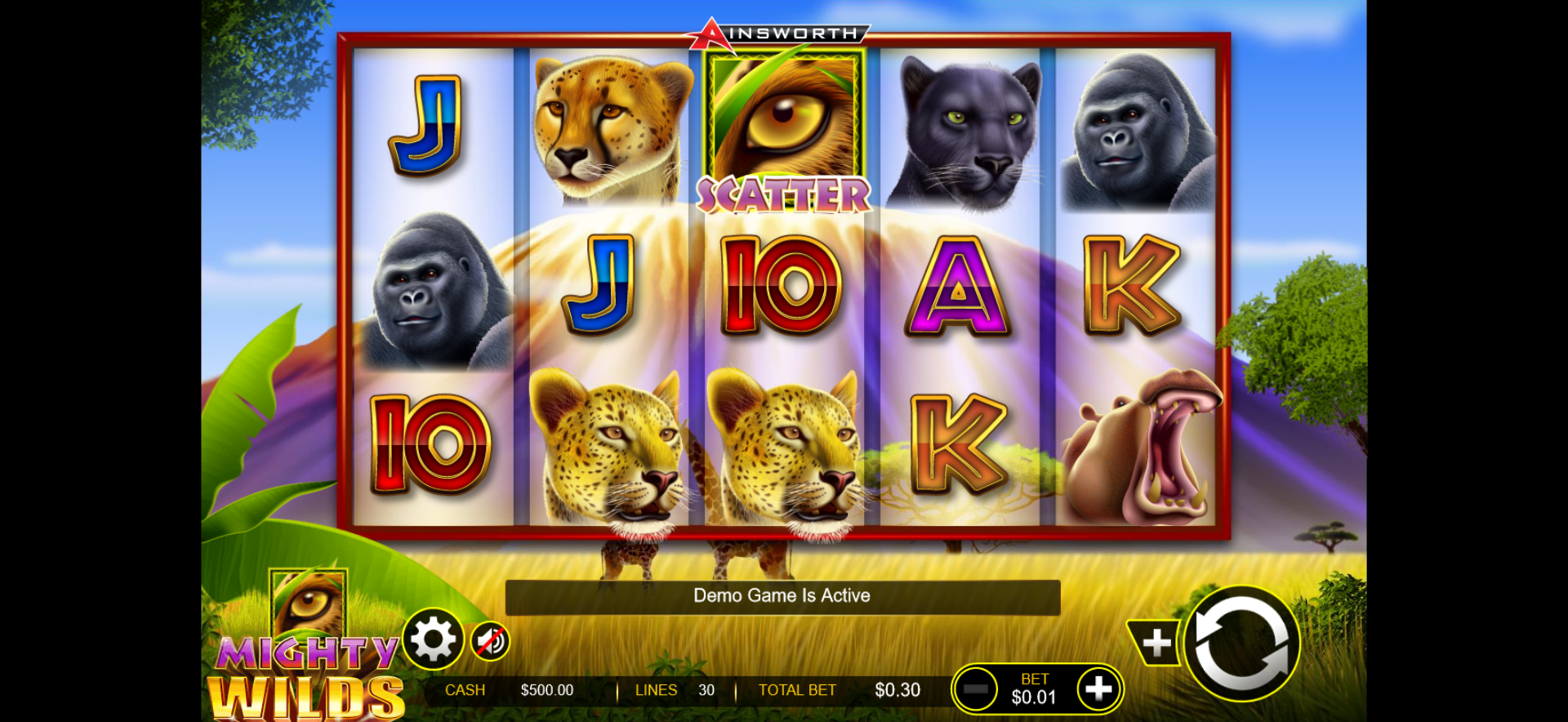 schermata del gioco slot machine mighty wilds