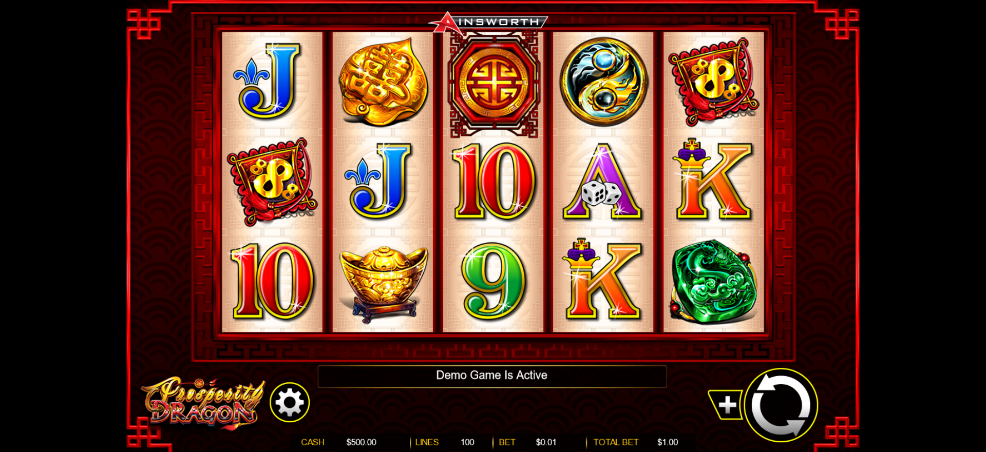 interfaccia del gioco slot online prosperity dragon