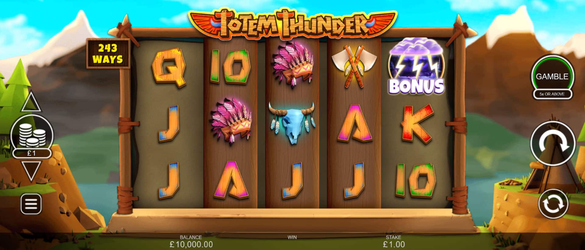 schermata del gioco slot machine totem thunder