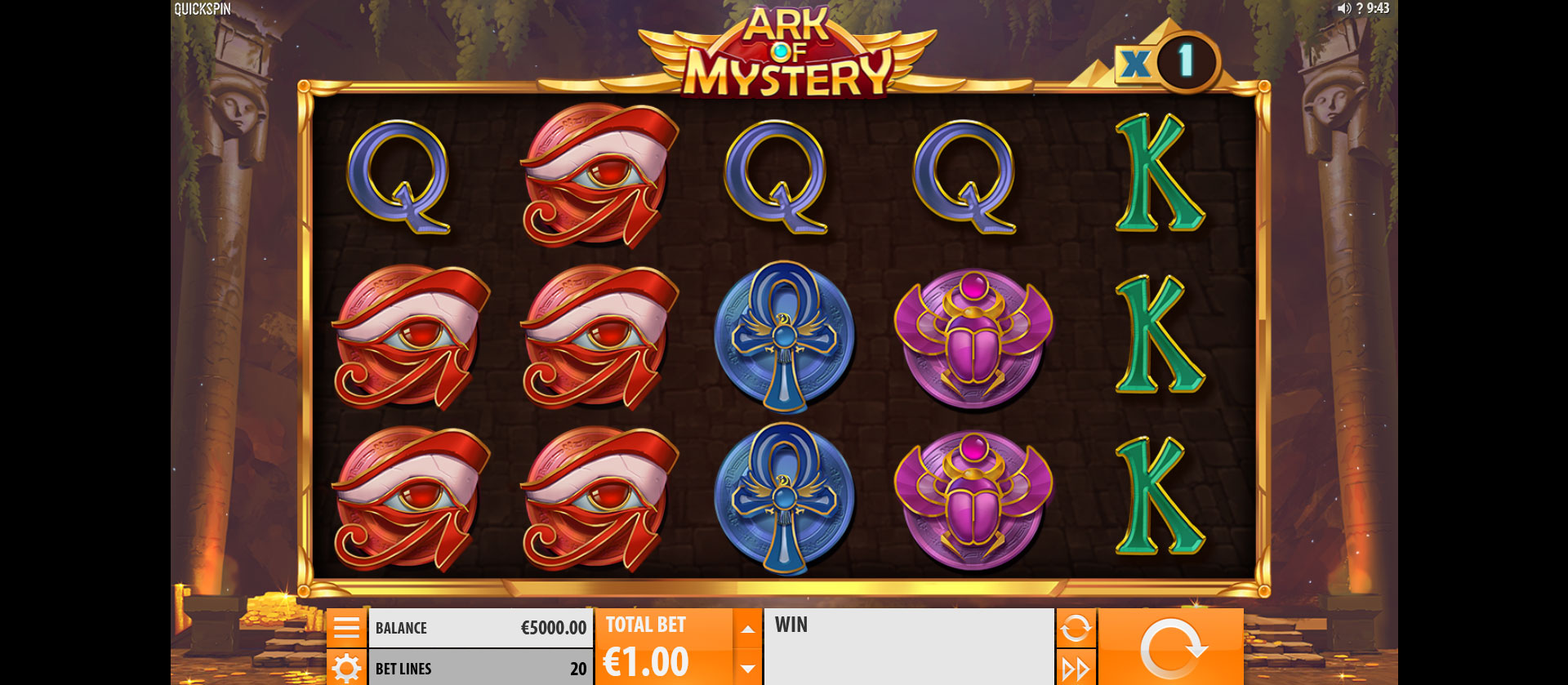 griglia del gioco slot machine ark of mystery