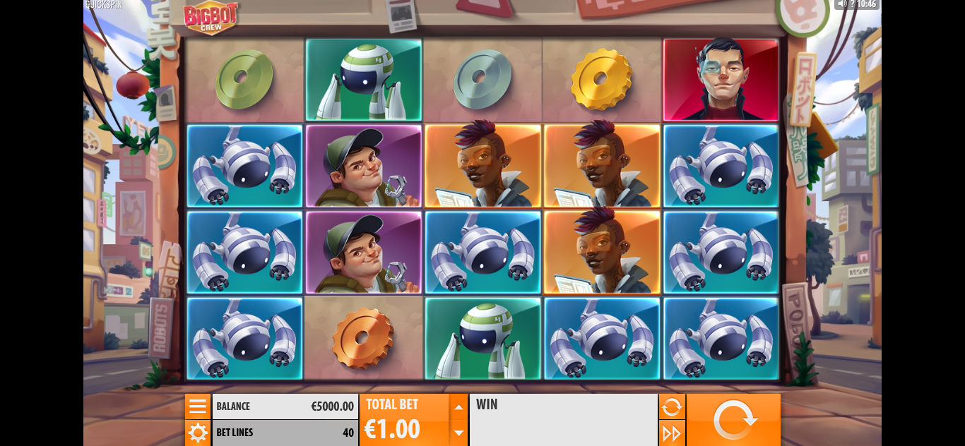 schermata della slot machine big bot crew