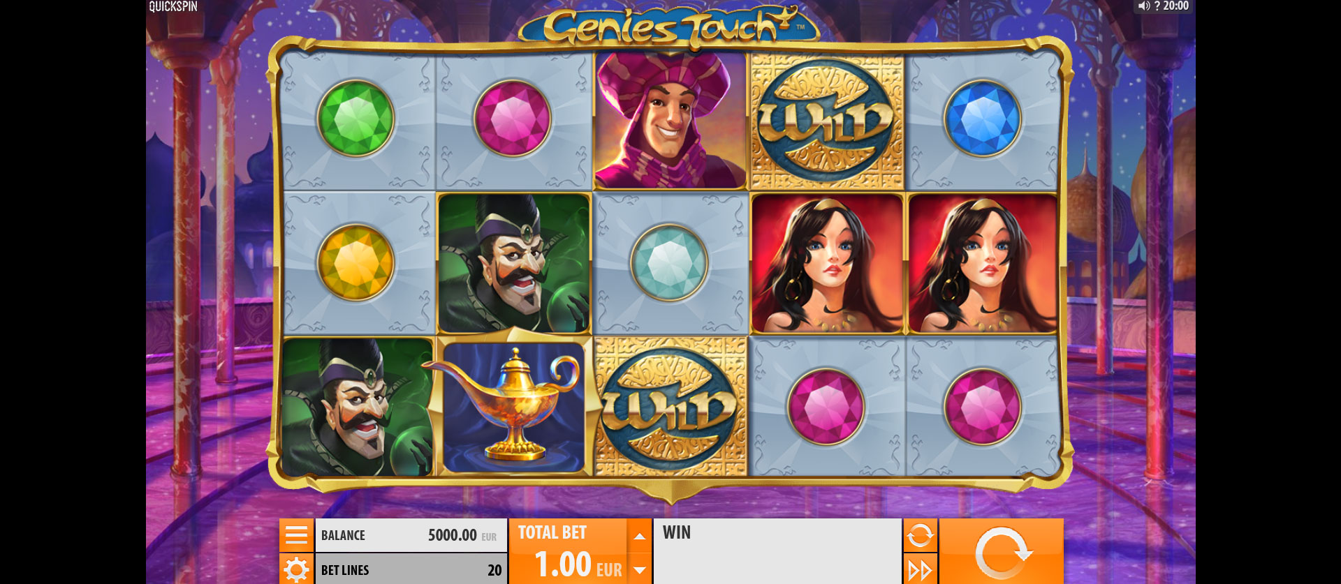 schermata del gioco slot online genies touch