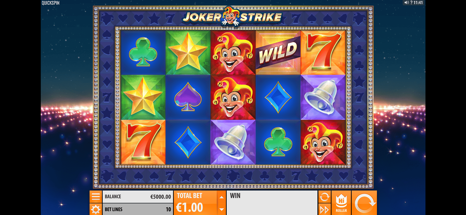 griglia del gioco slot machine joker strike
