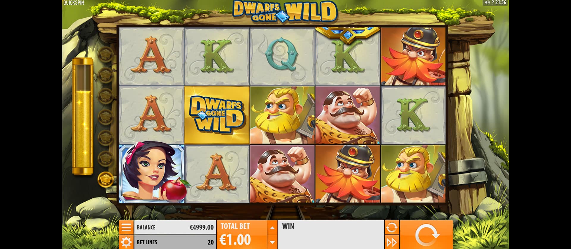 griglia di gioco della slot online dwarfs gone wild