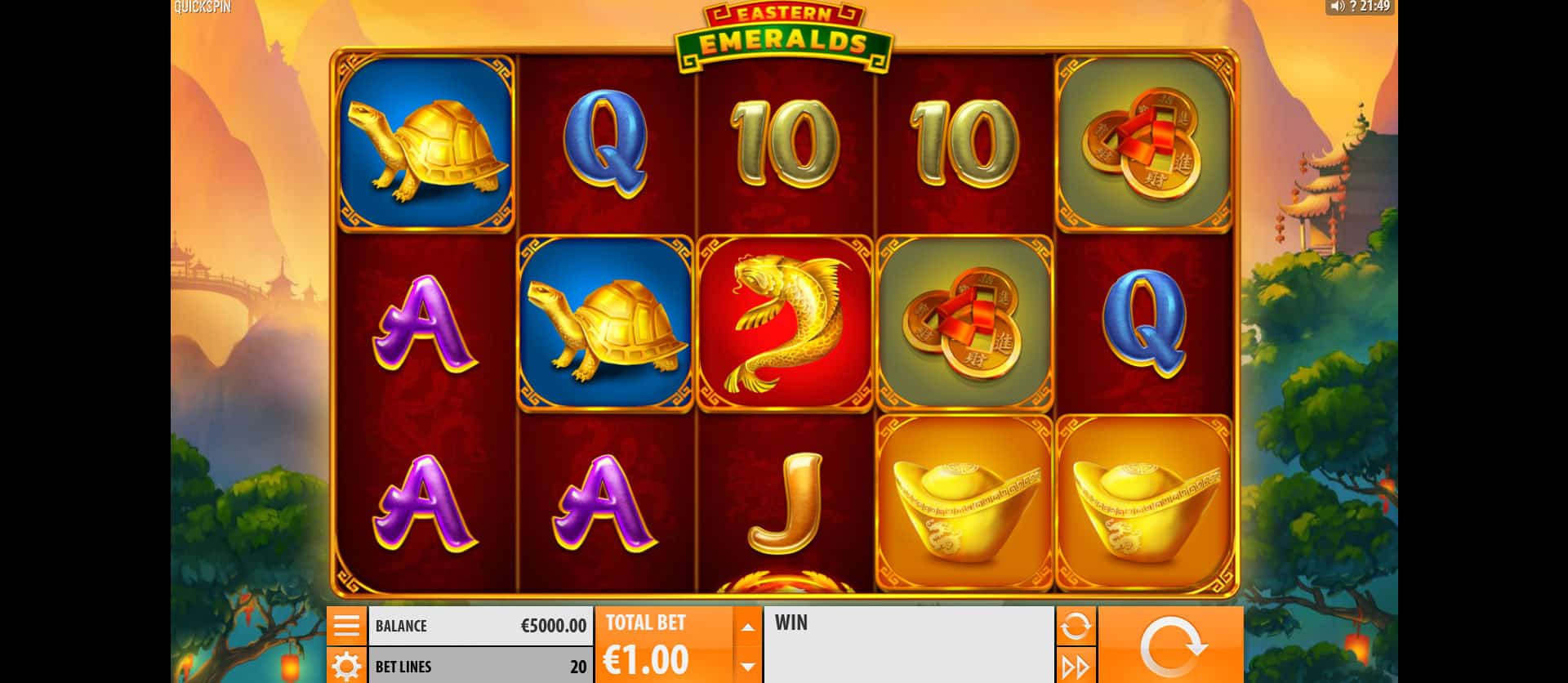 schermata del gioco slot machine eastern emeralds