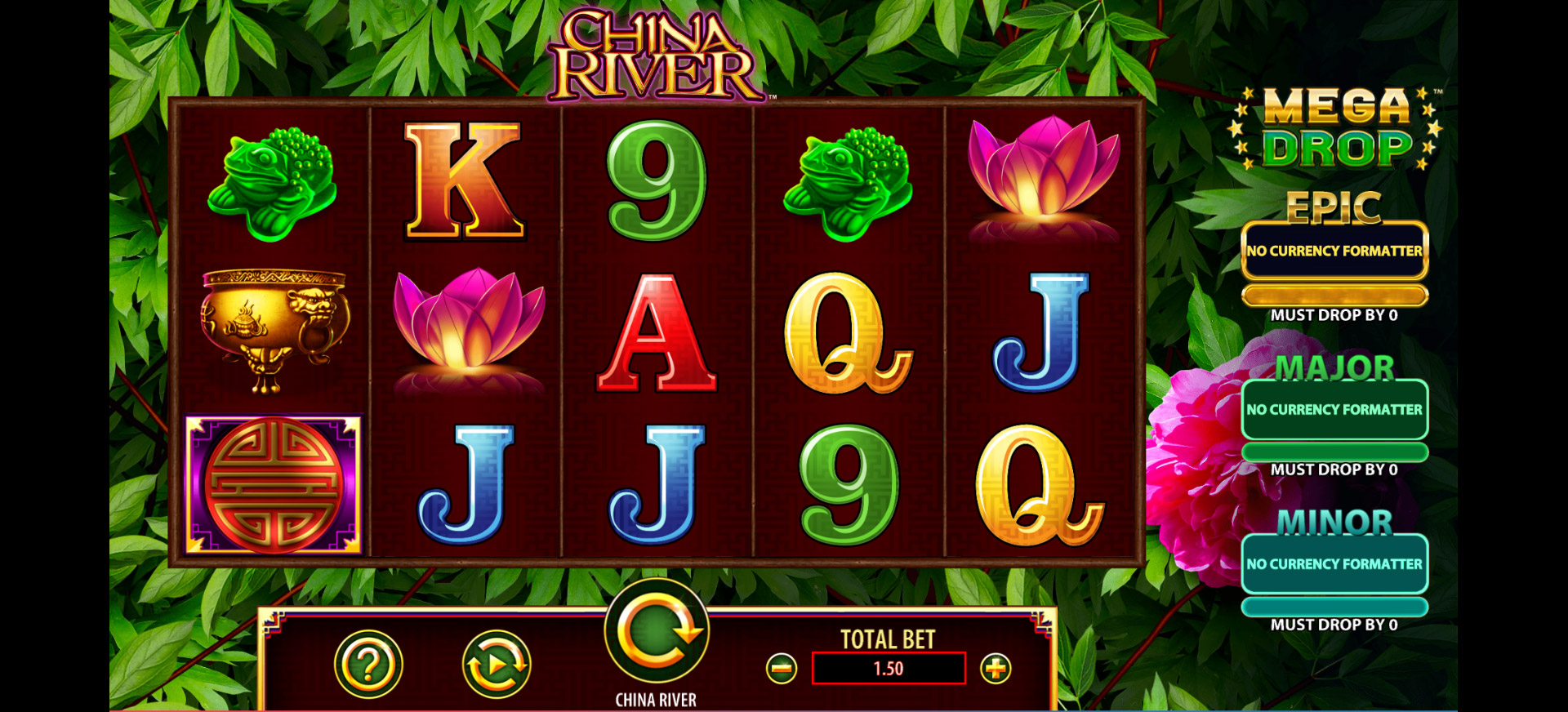 schermata della slot machine china river