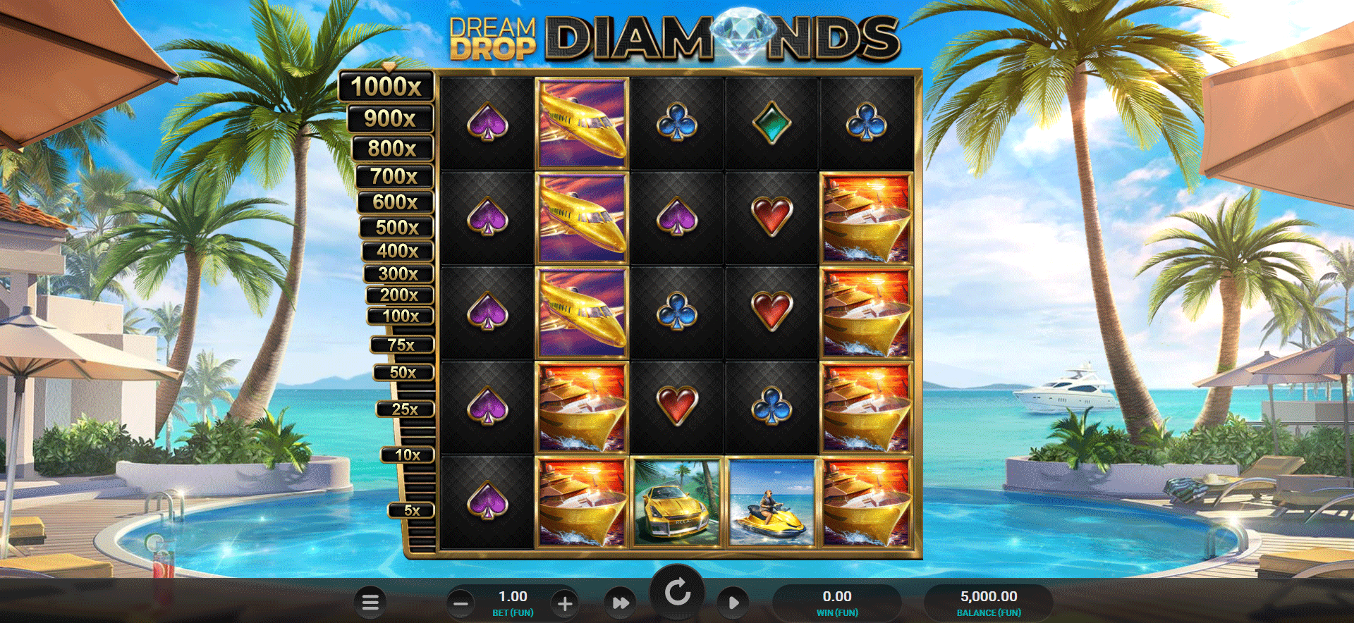 griglia del gioco slot online dream drop diamonds