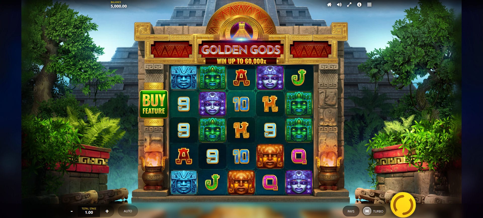 schermata della slot machine golden gods