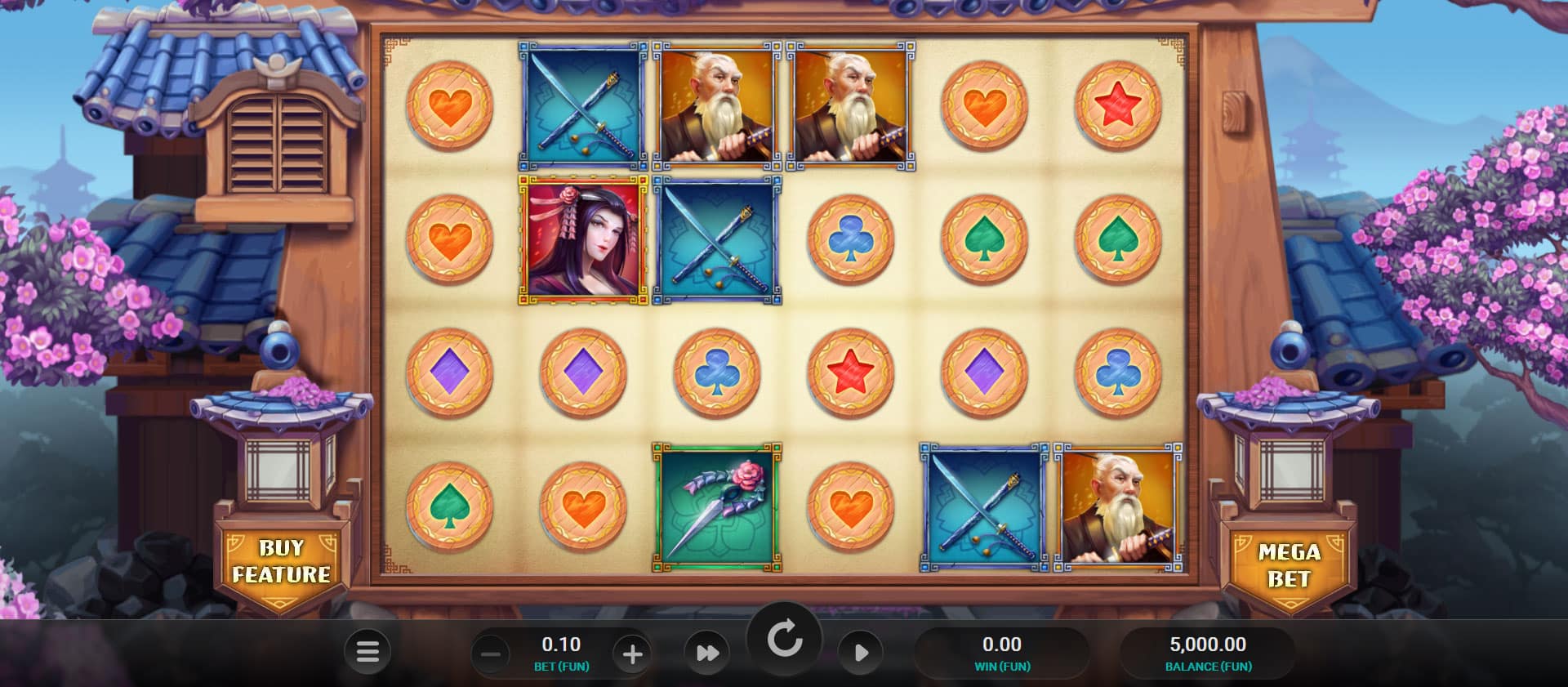schermata del gioco slot online hazakura ways