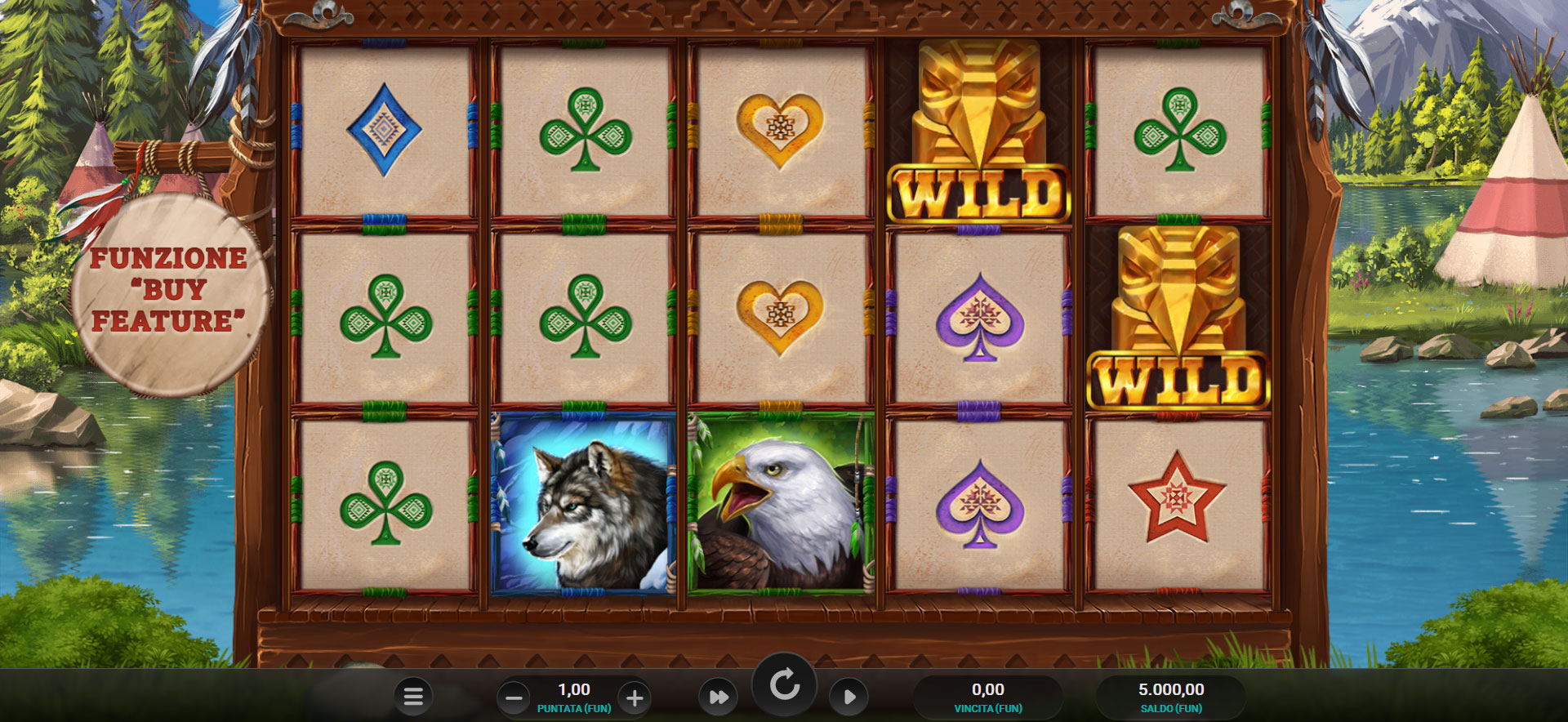schermata del gioco slot machine spirit of the beast