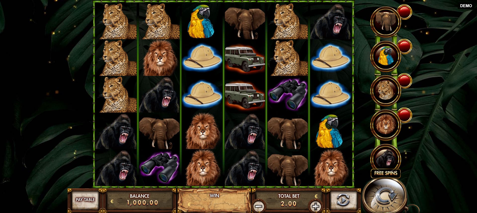 schermata del gioco slot machine 2 kings of africa