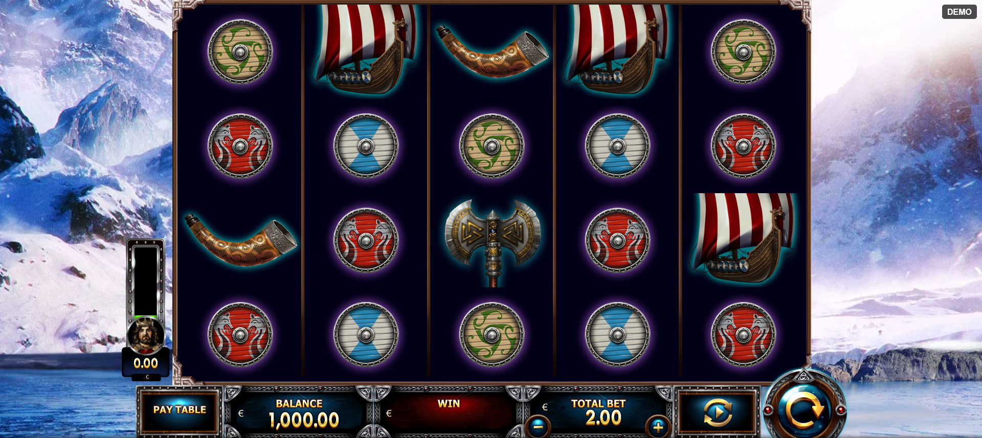 schermo del gioco slot machine vikings journey