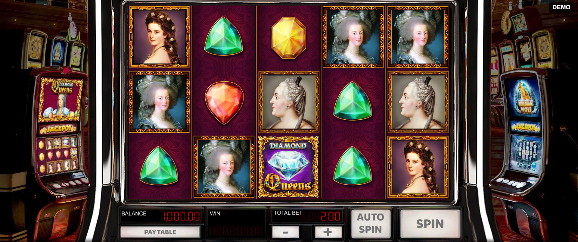griglia del gioco slot queen of diamonds