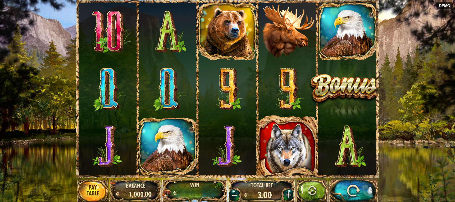 griglia del gioco slot online wild animals