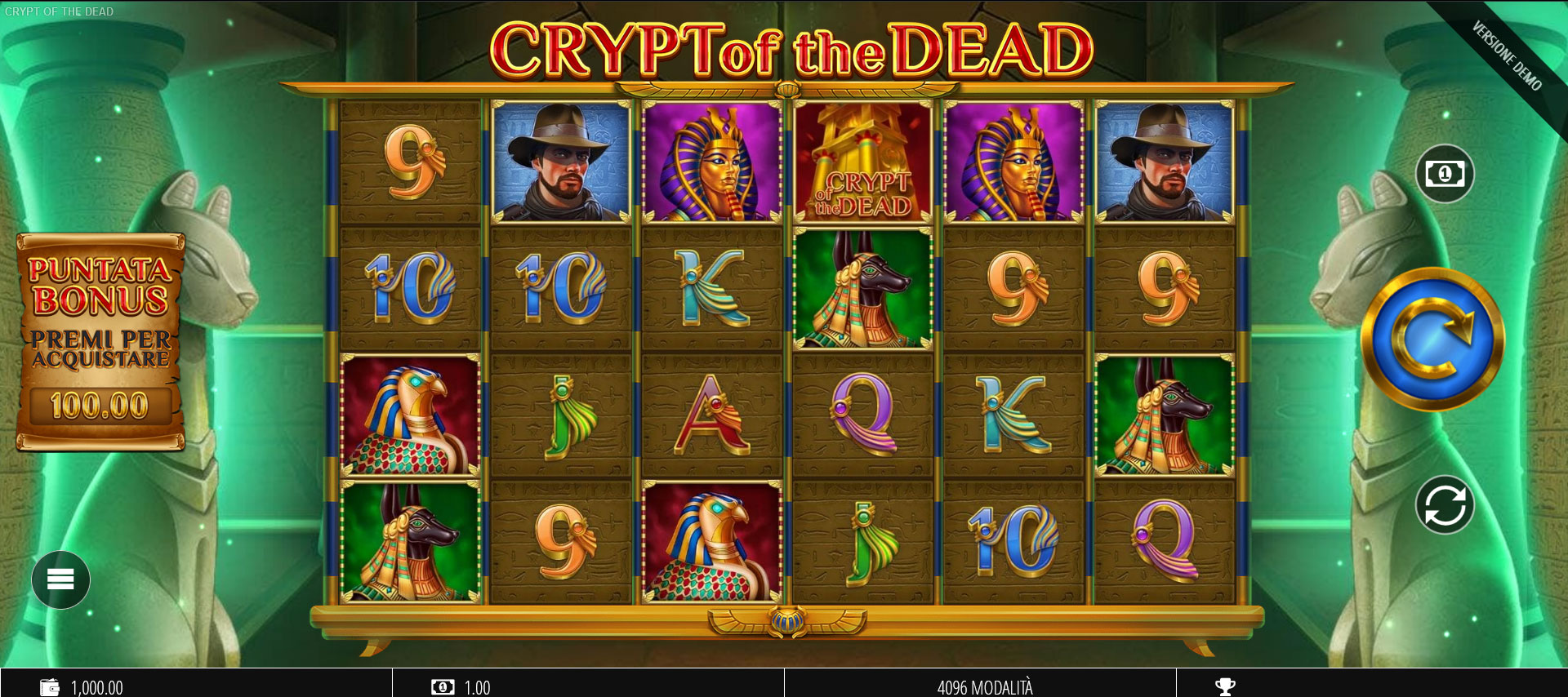 griglia slot machine crypt of the dead
