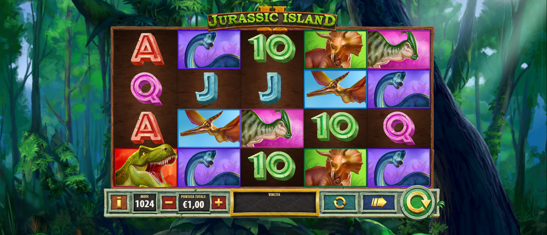 schermata del gioco slot machine Jurassic Island II