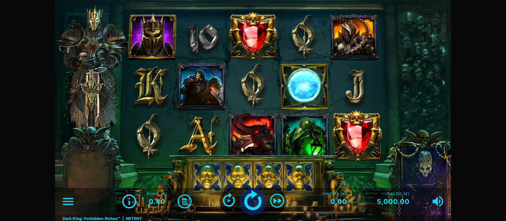 schermata di gioco della slot online Dark King Forbidden Riches