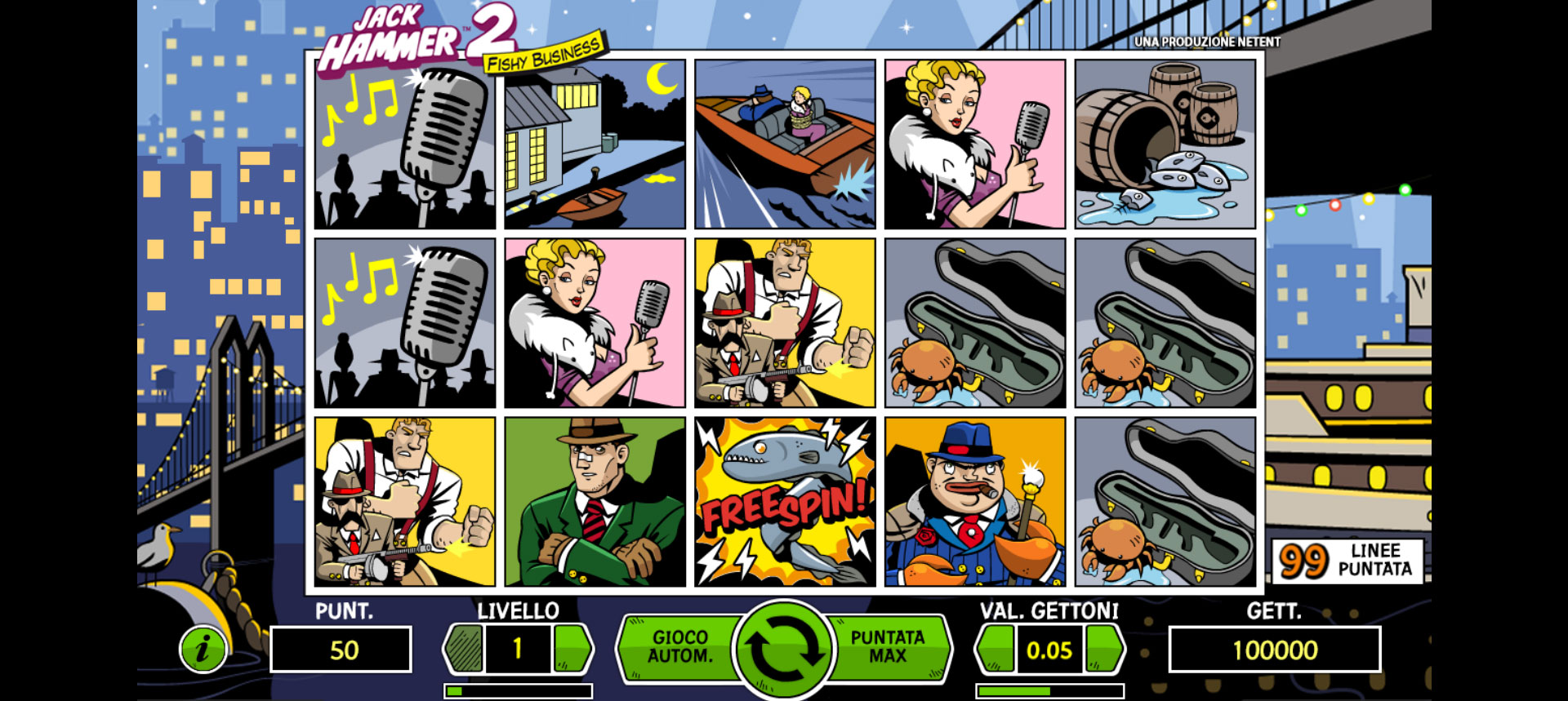 schermata di gioco della slot machine Jack Hammer 2