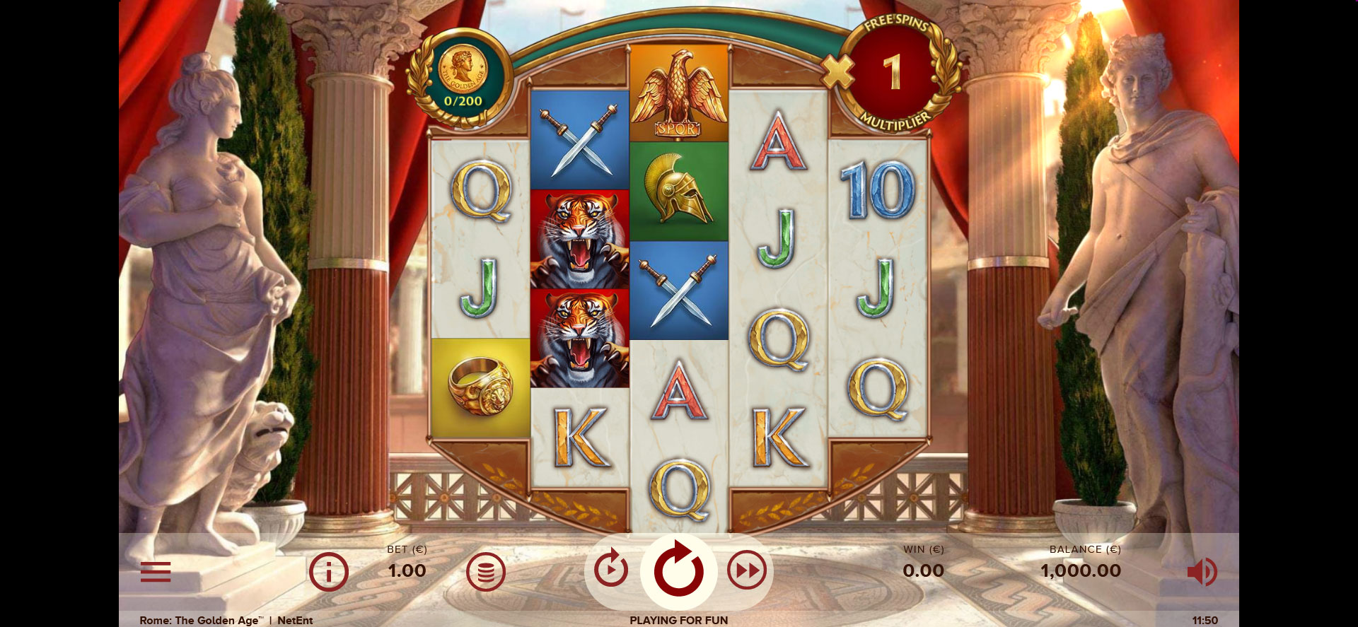 schermata del gioco slot online Rome The Golden Age